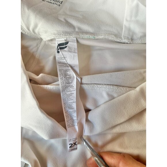 Fabletics PowerHold White Leggings 2X Polyester/Elastane Womens Activewear - Picture 6 of 8